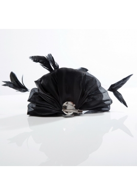 Cheap Black Feather Organza Wedding Hair Ornament