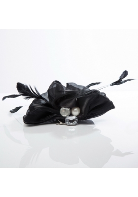 Cheap Black Feather Organza Wedding Hair Ornament