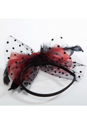 Cheap Tulle Black Feather Flower Hairpin for Wedding