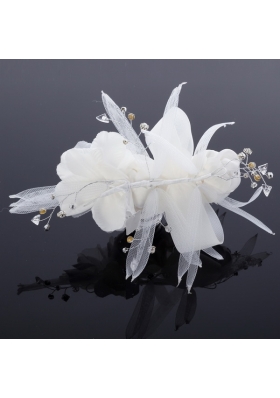 Cheap Tulle Rhinestone Hair Flower for Wedding