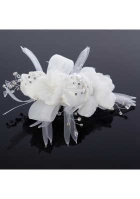 Cheap Tulle Rhinestone Hair Flower for Wedding