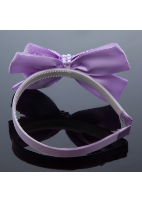 Cute Lavender Bowknot Hairpins Birdcage Veils with Beading