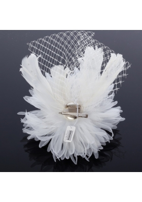 Elegant White Taffeta/Tulle Wedding Fascinators Hair Flower