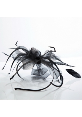 Elgant White Hair Tulle Feather Ornament