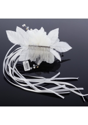 Fashionable Pearl White and Blue Fascinators Hair Combs