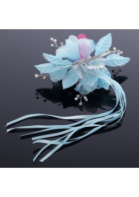 Fashionable Pearl White and Blue Fascinators Hair Combs