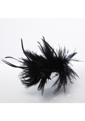 Feather Black Summer Hair Combs for Women