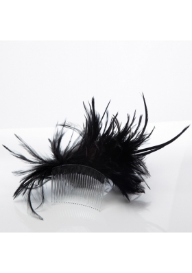 Feather Black Summer Hair Combs for Women