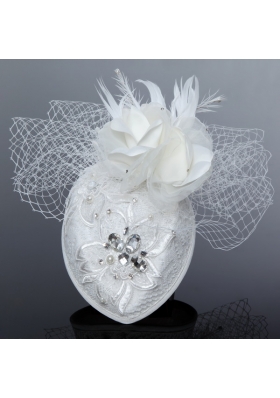 White 2014 Lovely Rhinestone Feather Hat Hair Ornament