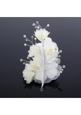 White Rhinestone and Pearl Fascinators for Wedding