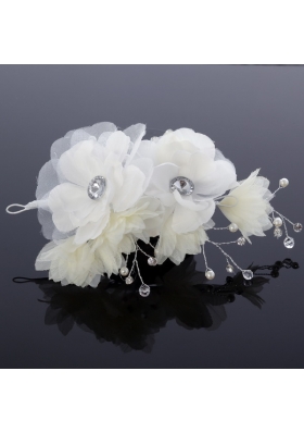 White Rhinestone and Pearl Fascinators for Wedding