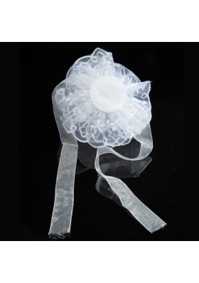 White Sash Organza Wedding Fascinators for Summer