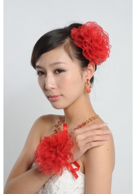 2014 Cheap and Exquisite Lace Red Fascinators