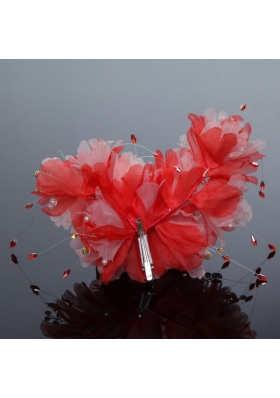 Beautiful Red Feather Pearl Feather Fascinators for Outdoor