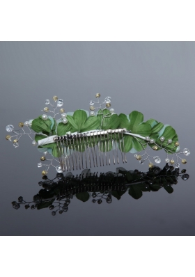 Green Tulle Rhinestone and Imitation Pearls 2014 Hair Combs