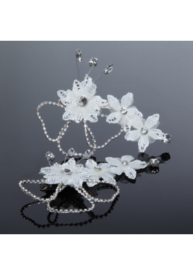 Nobile Alloy Silver Rhinestone Hair Ornament for Wedding