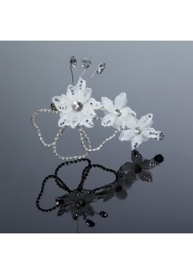 Nobile Alloy Silver Rhinestone Hair Ornament for Wedding