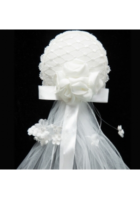 Simple Organza White Fascinators for Wedding