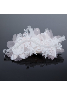 White Tulle 2014 Summer Fascinators with Beading