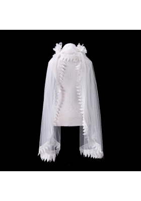 Cheap One-Tier Lace Edge Drop Veil Wedding Veils