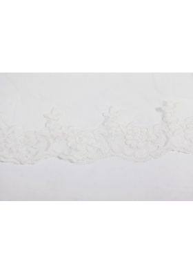 Elegant One-Tier Oval Elbow Veils with Lace Edge