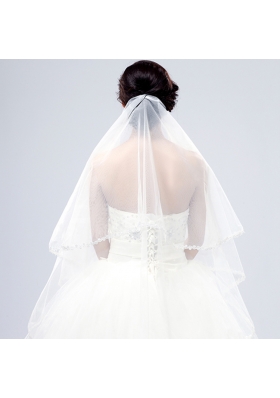 Fairy Two-Tier with Lace Angle Cut Edg Wedding Veils