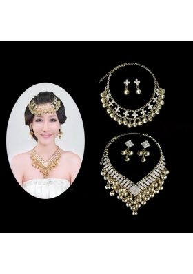 Gorgeous Vintage Style Alloy Silver And Gold Ladies' Jewelry Sets