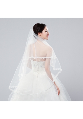 Graceful One-Tier Lace Edge Elbow Veils for Wedding Party