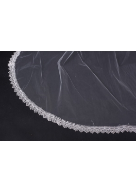 One-Tier Drop Veil  Scalloped Edge Angle Cut Wedding Veils