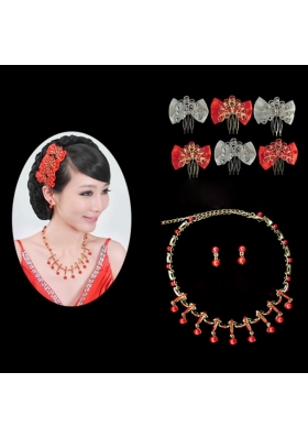 Elegant Alloy With Pearl Rhinestone Jewelry Sets