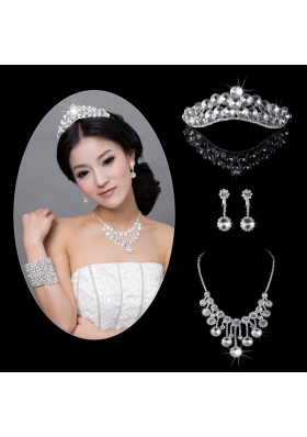 Exquisite Alloy With Rhinestone Pearl Ladies' Jewelry Sets