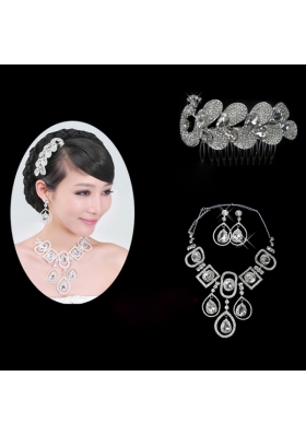 Rhinestone Dignified Necklace And Tiara