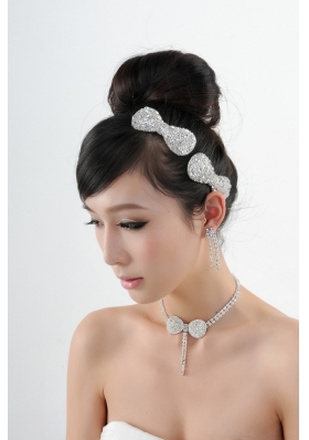 Dreamlike Artistic Crystal Necklace Bracele And Hair Bowknot