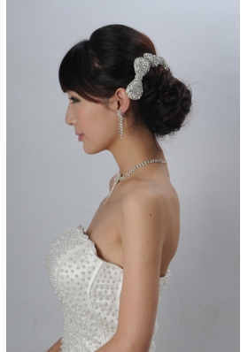 Dreamlike Artistic Crystal Necklace Bracele And Hair Bowknot