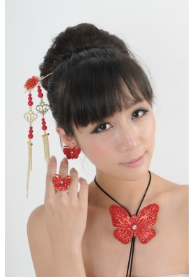 Gorgeous Red Vintage Style Alloy Ladies' Jewelry Sets