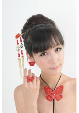 Gorgeous Red Vintage Style Alloy Ladies' Jewelry Sets