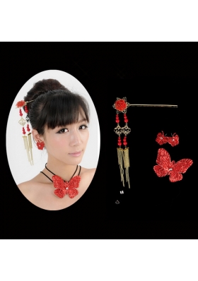 Gorgeous Red Vintage Style Alloy Ladies' Jewelry Sets