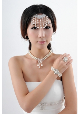 Gorgeous Wedding Jewelry Set Including Necklace Earrings and Ring