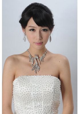 Round shaped Rotary Crystal Jewelry Set Including Necklace And Headpiece