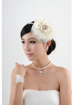 Unique Headpiece with Jewelry Set Including Necklace Earrings and Bracelet