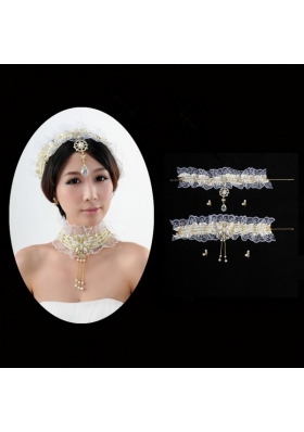 Vintage Style Marvelous Pear Jewelry Set Necklace And Headpiece