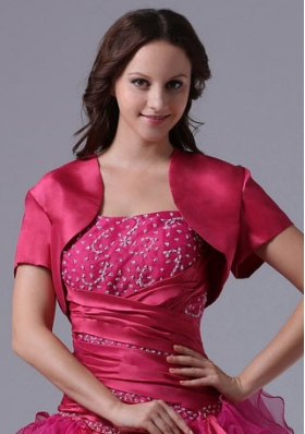 2015 Brand New Style Fuchsia Open Front Quinceanera Jacket