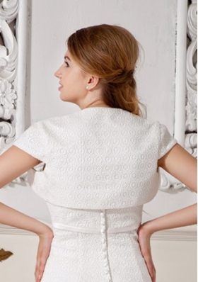 White Short Sleeves Jacket For Formal Occasion