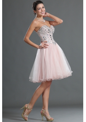 2014 Pretty Sweetheart Knee-length Prom Dresses with Beading