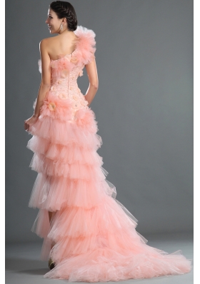 2014 The most Popular One Shoulder High-low Prom Dresses