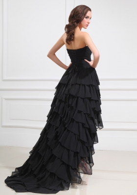 2014 The Super Hot Sweetheart High-Low Beading and Ruffled Layers Prom Dress