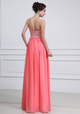 Latest Sweetheart Watermelon Red 2014 Prom Dress with Beading