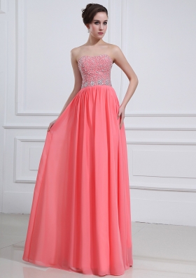 Latest Sweetheart Watermelon Red 2014 Prom Dress with Beading