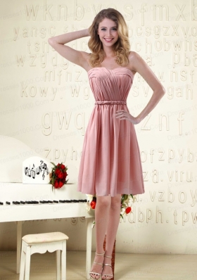 2015 Romantic Sweetheart Empire Chiffon Bridesmaid Dresses with Ruching