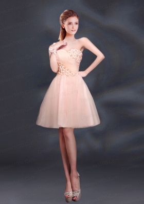 2015 Lace Up Organza Bridesmaid Dress with A Line